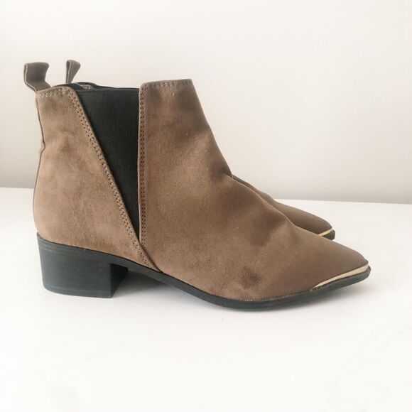 Atmosphere Womens Size 6 Brown Suede Pointed Toe Slip-On Chelsea Boots Booties - Picture 4 of 8